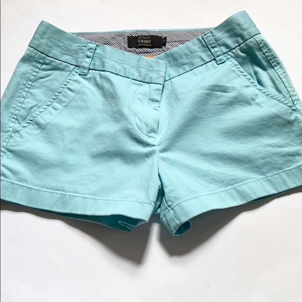 J. Crew Classic Cotton Chino Shorts Aqua Blue